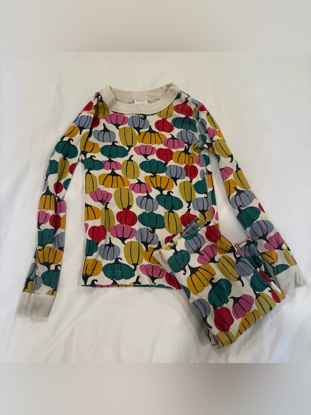 Hanna Andersson Long Sleeve Top - Multicolor Pumpkin Motif on Cream